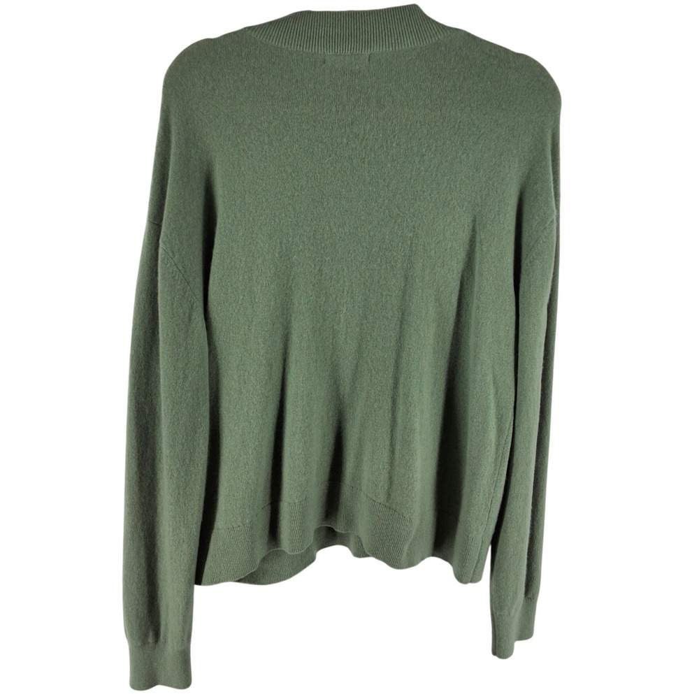 Quince 100% Cashmere Mockneck Sweater Sage Green XL Long Sleeve Soft Knit - Picture 4 of 4